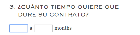 Paso seis: ingrese la duración del contrato